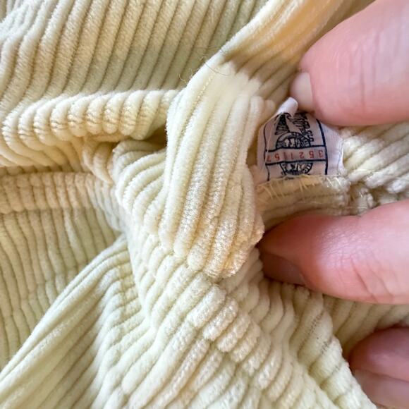 Vintage OshKosh B'Gosh Butter Yellow Soft Corduroy Bib Overalls 12 Mos 80s Union - Picture 8 of 15